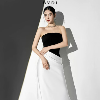 Đầm Cúp Ngực Nữ Thiết Kế Sẻ Tà Phối Tùng Chéo Trắng Tôn Dáng BYDI Design | BLACK SOPHIE DRESS