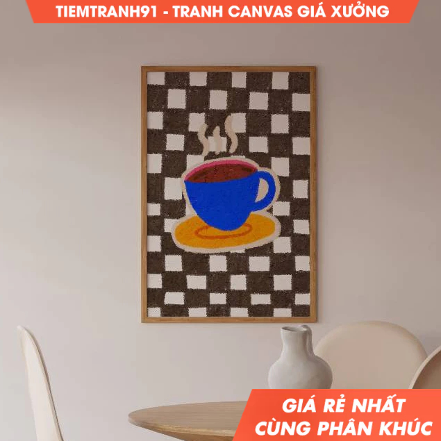 Tranh treo tường, Black Coffee Illustration, Colorful , Still Life Illustration, Printable Art, tặng