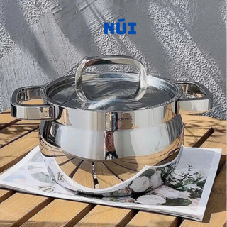 Nồi Canh Quai Vuông Chockmen inox cao cấp 18/10 Đúc liền khối 3 lớp size 18,20,24cm Dùng được mọi loại bếp