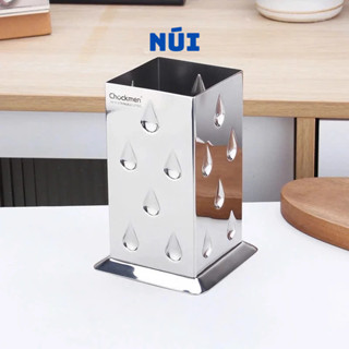 Ống Đựng Đũa Inox 18/10 Chockmen Rain Queen CKM402 – Bóng Gương 5A, Thiết Kế Hoa Thẩm Mỹ