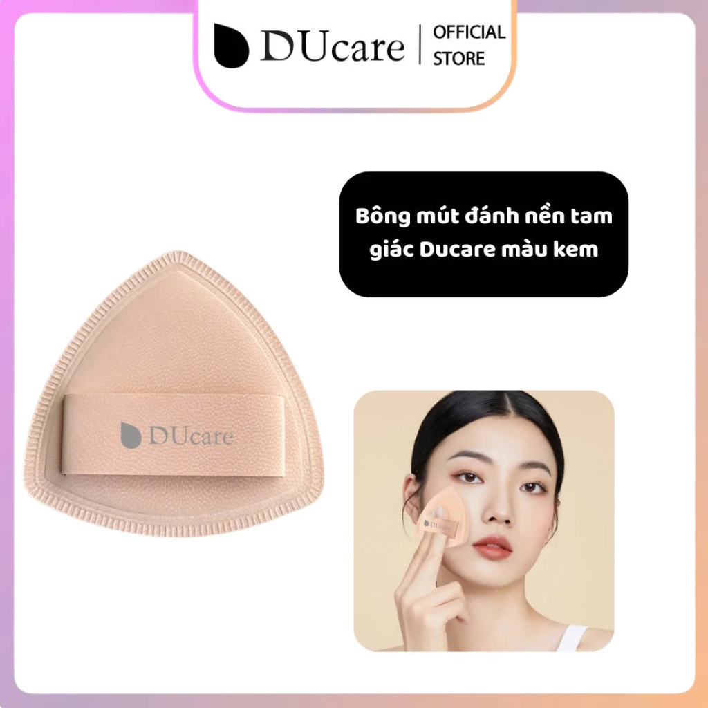 Bông Mút Tam Giác Tán Nền DUcare Màu Kem