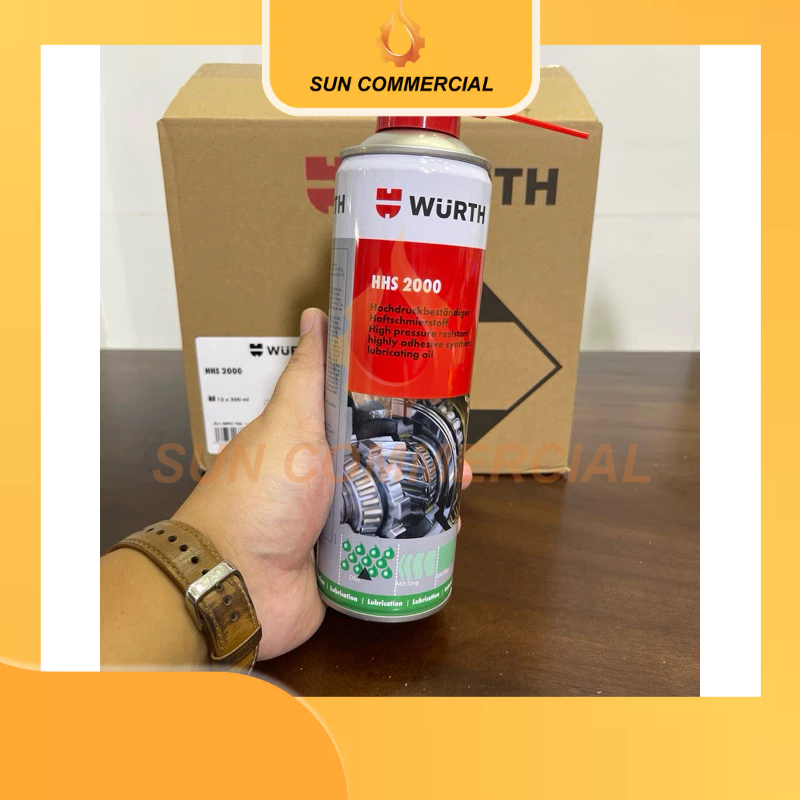 Mỡ bò nước dạng xịt bôi trơn chịu nhiệt WURTH HHS 2000 / 500ml