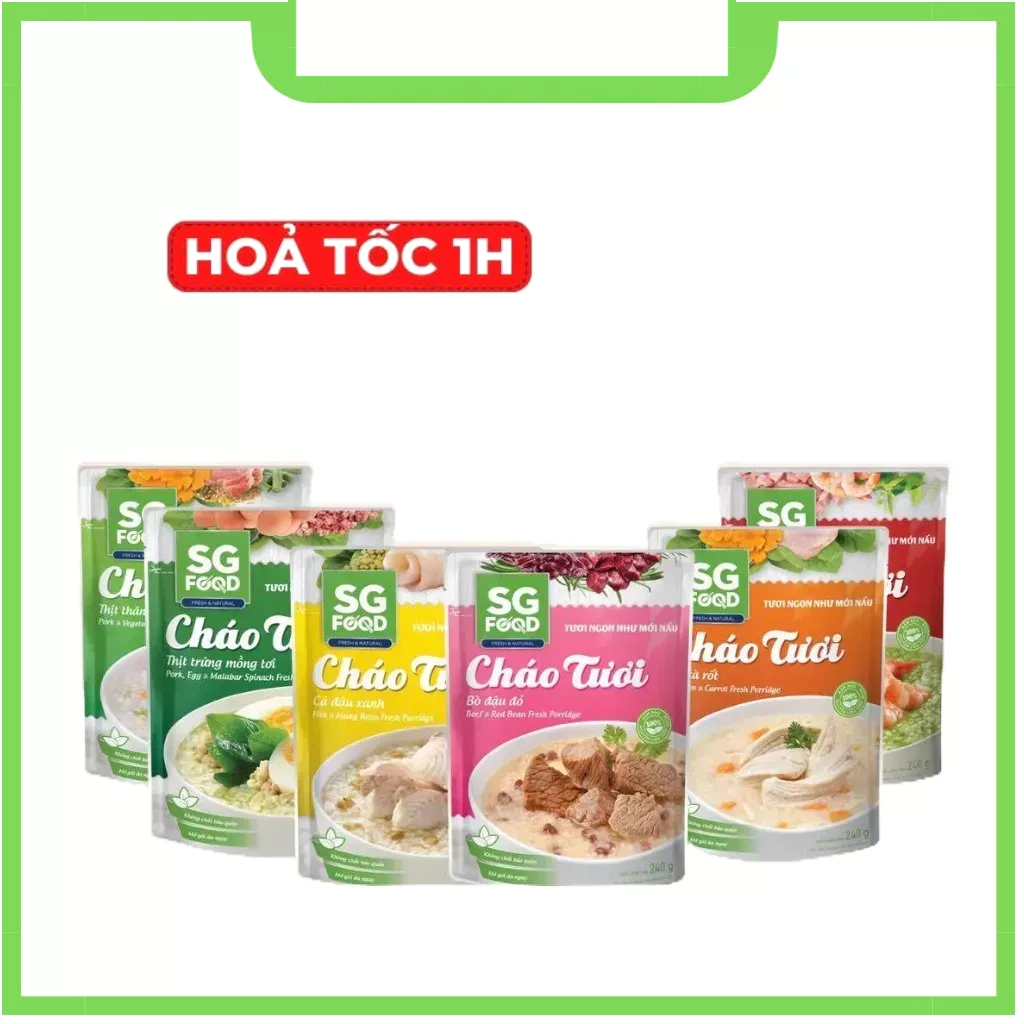Cháo tươi SG Food Deli cho mọi lứa tuổi 240g