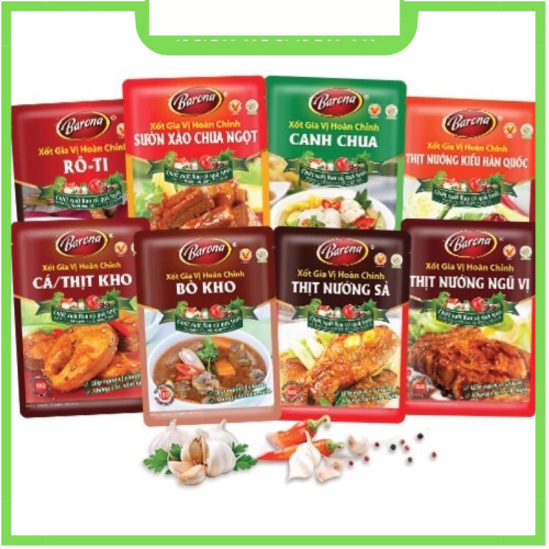 Xốt gia vị hoàn chỉnh Barona/ Cholimex các vị 80g