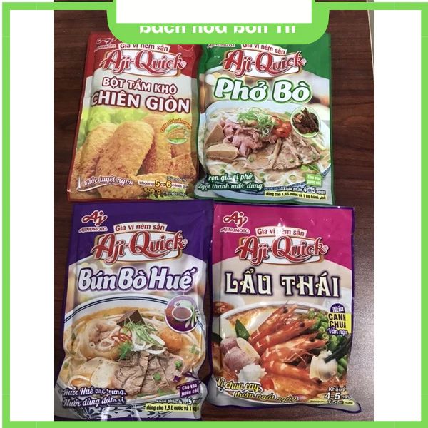 [Dạng Bột] Combo 3 Lẩu Thái / Chiên Giòn/ Phở Bò/ Bún Bò Huế Aji Quick