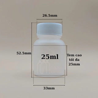 [50 LỌ NHỰA 25ML] Chai Nhựa Mini Dạng Tròn Có Nắp Vặn - Nhựa PP , Tiện Lợi Đựng Mỹ Phẩm, Viên, Bột