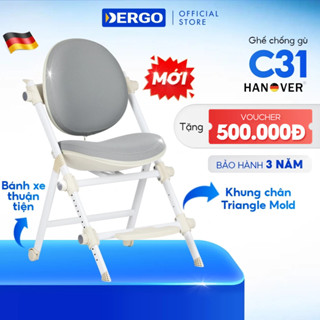[Voucher 500K] Ghế Ngồi Học Chống Gù DERGO Hanover Giraffe C31 Đệm Cao Su Non Cao Cấp