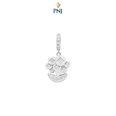 Hạt Charm Bạc đính đá hình cây Kim tiền PNJSilver XMXMW060437