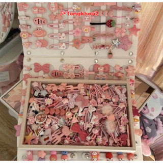 PVN68816 Set 50 kẹp tóc dễ thương màu hồng, màu xanh cho bé gái phong cách hàn quốc