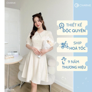 Váy Công Sở Viền Ren Cúc Ngọc Thiết Kế Charme 302008