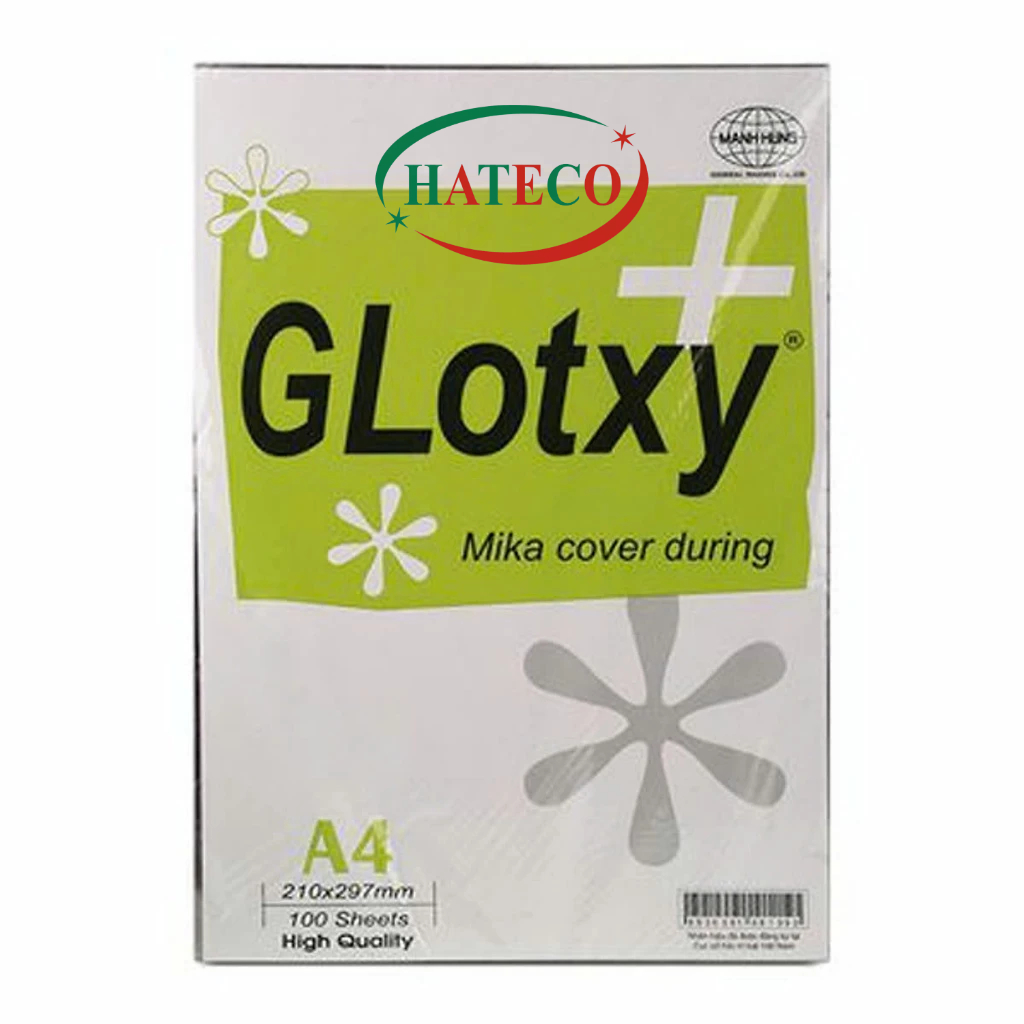 Bìa mika A4 GLOTXY mỏng - 100 tờ Bìa kiếng - Bìa bóng kính Mạnh Hưng A4 đóng sổ sách