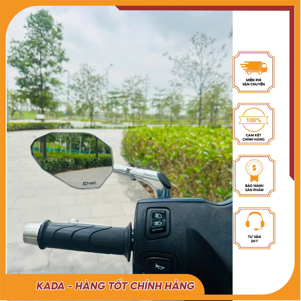 Gương Chiếu Hậu H2C/Kiếng chiếu hậu H2C V1, V2, V3 Cho Các Dòng Vespa Honda Yamaha