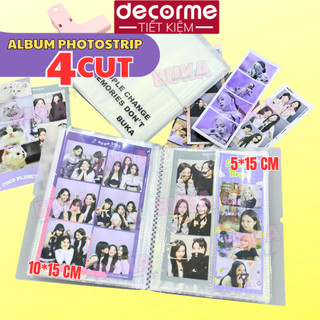 Album Photostrip Trong Suốt Buka collect book 6inch đựng ảnh 4cut, 10*15cm chất liệu PP lưu trữ card phong cách Hàn Quốc
