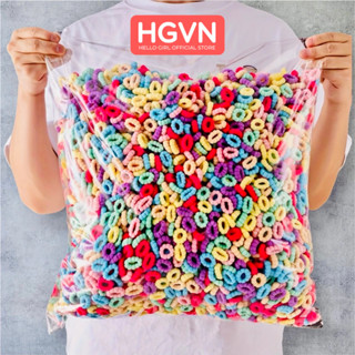 SET 500 chun dây thun cột tóc họa tiết gân thừng dàn hồi cao chuyên cho trẻ sơ sinh và trẻ nhỏ mầm non không gây đau tóc