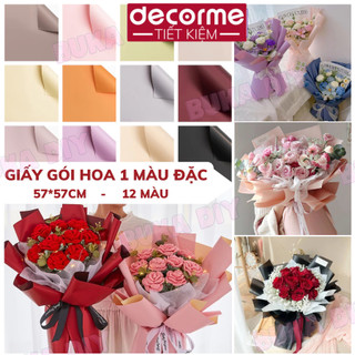 Giấy gói hoa màu đặc trơn loại đẹp,dày dặn gói hoa hàng đẹp KT 58*58cm Buka Nguyên Phụ Liệu Handmade