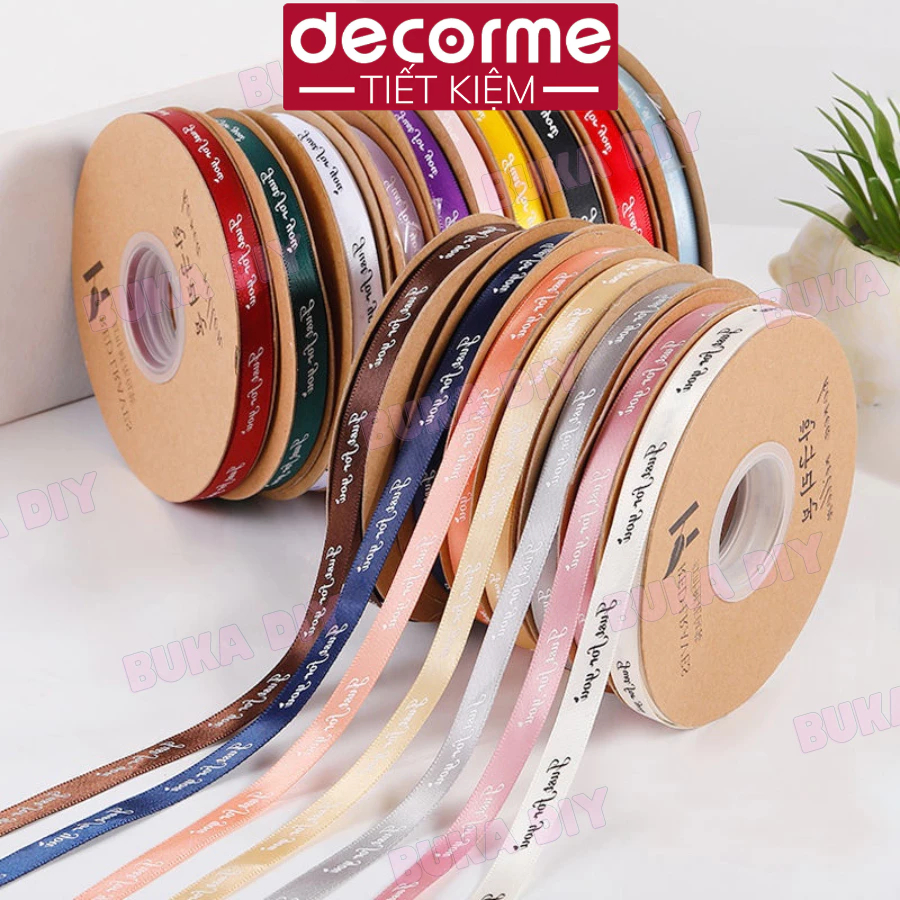 1 Mét Ruy Băng Lụa làm Nơ, Gói Hoa Gói Quà Làm Đồ Handmade Buka Nguyên Phụ Liệu Handmade