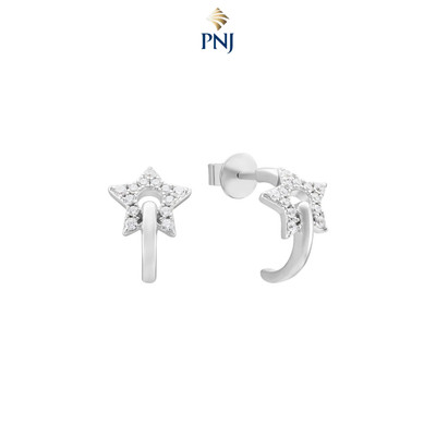 Bông tai Bạc đính đá PNJSilver hình ngôi sao XMXMW060243
