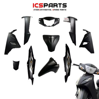 Bộ Full Dàn Áo (Dàn vỏ) Wave A 110 2023-2024 Màu Đen Mờ (Nhựa Màu 10 Chi Tiết)