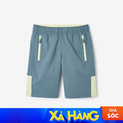 Quần short thể thao trẻ em thoáng khí w500 nâu/vàng Decathlon DECATHLON mã 8841075