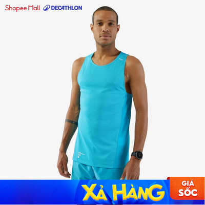 Áo thun không tay chạy bộ KIPRUN LIGHT cho nam DECATHLON Xanh dương