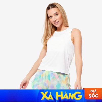 Áo thun tập gym nữ không tay fta 520 trắng Decathlon DOMYOS mã 8801132
