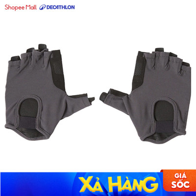 Găng tay tập cử tạ thoáng khí cho nữ xám DECATHLON DOMYOS mã 8595215