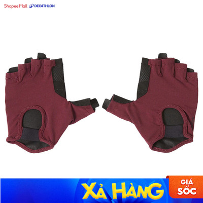 Găng tay tập tạ thoáng khí cho nữ đỏ sẫm DECATHLON DOMYOS mã 8595216