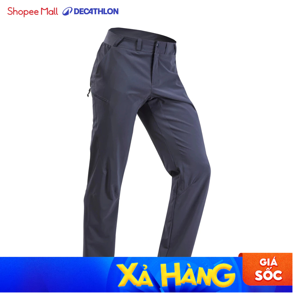 Quần dài dã ngoại mh100 cho nam DECATHLON quechua xám