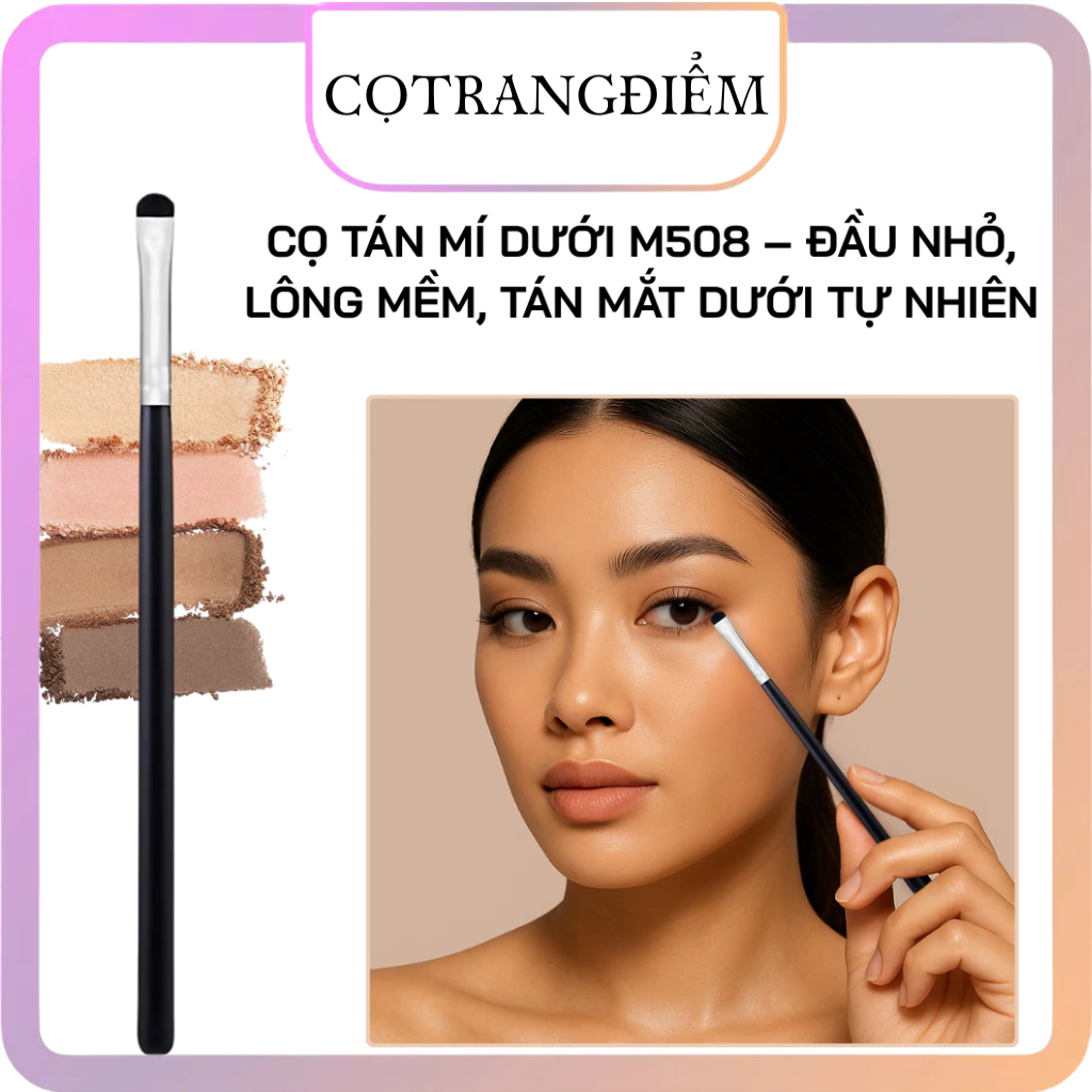 Cọ Tán Mí Dưới MORPHE M508 – Đầu Nhỏ, Lông Mềm, Tán Mắt Dưới Tự Nhiên