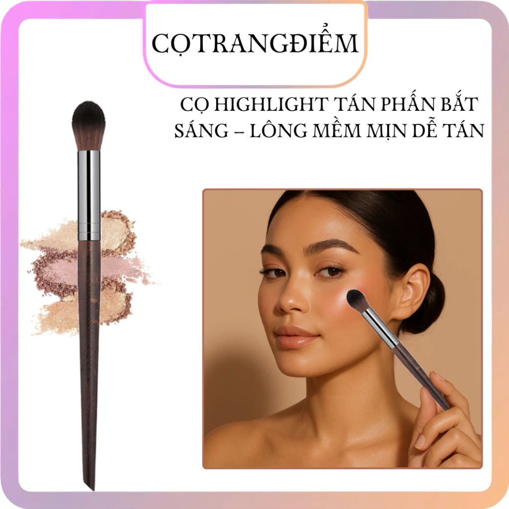 Cọ Highlight Tán Phấn Bắt Sáng – Lông Mềm Mịn Dễ Tán