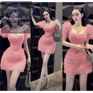 VÁY XOÈ NHẸ TAY BỒNG PHỐI TÙNG LƯỚI TẦNG BÈO XINH XẮN 260724