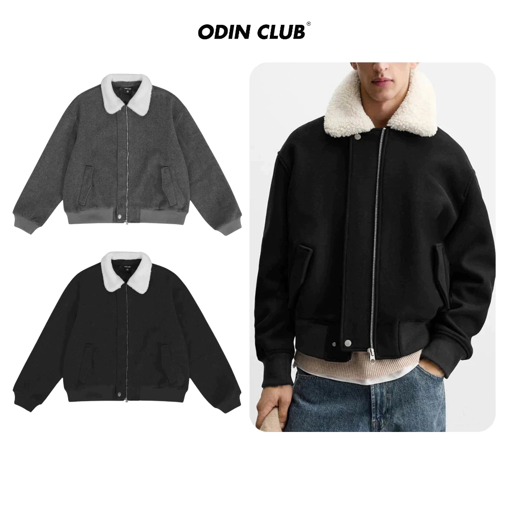 Áo khoác dạ Spark ODIN CLUB, Áo dạ cổ lông thời trang unisex, Local Brand ODIN CLUB