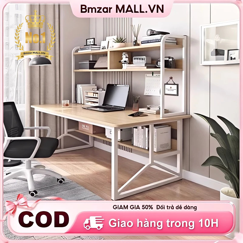 Bàn làm việc bàn học có giá sách Nội Thất thiết kế phong cách hiện đại  mặt gỗ MDF dễ lau chùi