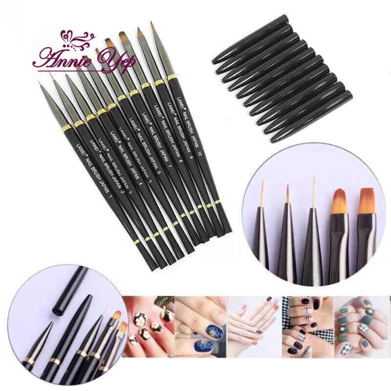 Set 10 cọ nail Lawei chính hãng - Cọ vẽ móng chuyên dụng (NA0189)
