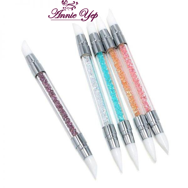 Cọ silicon 2 đầu cán xoàn vẽ móng (TQ1721)