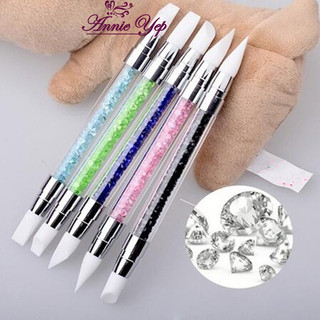 Cọ silicon 2 đầu cán xoàn vẽ móng (TQ1721)
