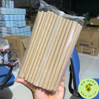 Túi 100 Chiếc Ống Hút Giấy 3 Lớp Đủ Size 6mm - 8mm - 12mm phù hợp cho nhiều loại nước uống