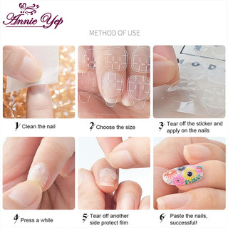 Miếng dán móng giả dán nail box silicon trong suốt siêu chắc 1 tờ 24 miếng