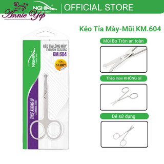 Kéo Cắt Tỉa Lông Mũi Đầu Tròn Thép Không Gỉ KỀM NGHĨA KM.604
