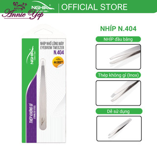 Nhíp nhổ lông mày, lông mũi, râu, tóc bạc inox kềm nghĩa n.404 - đầu ngang