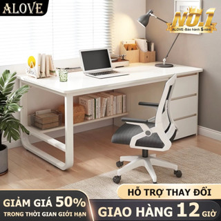 ALOVE Bàn làm việc chân sắt sơn tĩnh điện chống ghỉ Gỗ MDF Cao Cấp  bàn học mặt bàn kích thước lớn