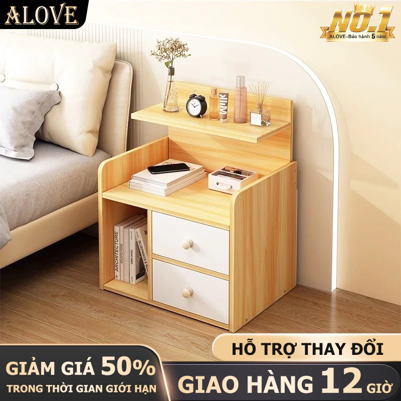 Bàn cạnh giường gỗ hiện đại thiết kế đơn giản đa năng dễ lắp đặt tiết kiệm không gian phòng ngủ | BigBuy360 - bigbuy360.vn