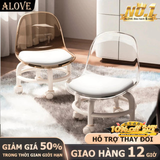  Ghế đẩu acrylic im lặng ghế đẩu bánh xe xoay ghế thấp có bánh xe đa năng phù hợp học tập và gia đình 