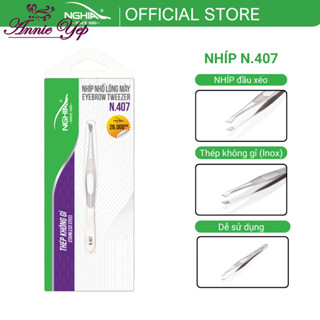  Nhíp Nhổ Lông Mày Lông Mũi Lông Nách Tóc Bạc Inox Vỉ Giấy KỀM NGHĨA N.407 - Đầu Xéo 