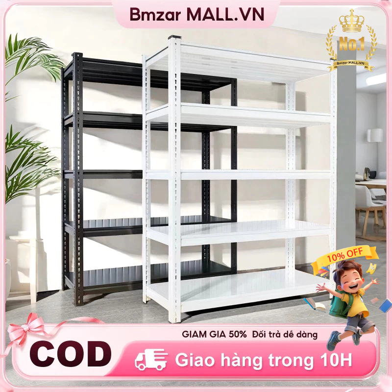 BMZAR Kệ sắt v lỗ Có thể chịu được 700kg Kệ hàng Không cần ốc vít lắp ráp Kệ để đồ Dễ chỉnh độ cao | BigBuy360 - bigbuy360.vn
