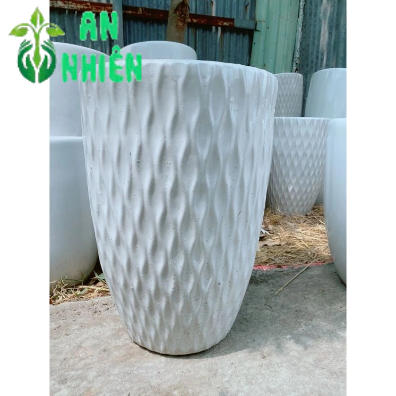 (giao hỏa tốc) Chậu Trồng Cây (chậu sứ, cao 51cm lọt lòng 33cm)