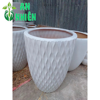 (giao hỏa tốc) Chậu Trồng Cây (chậu sứ, cao 51cm lọt lòng 33cm)