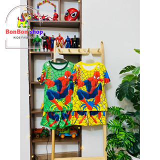   3DSN02-MẪU NGẪU NHIÊN,12-27KG SNB1 Bộ quần áo mặc hè mát cho bé trai hình 3d siêu nhân nhện 