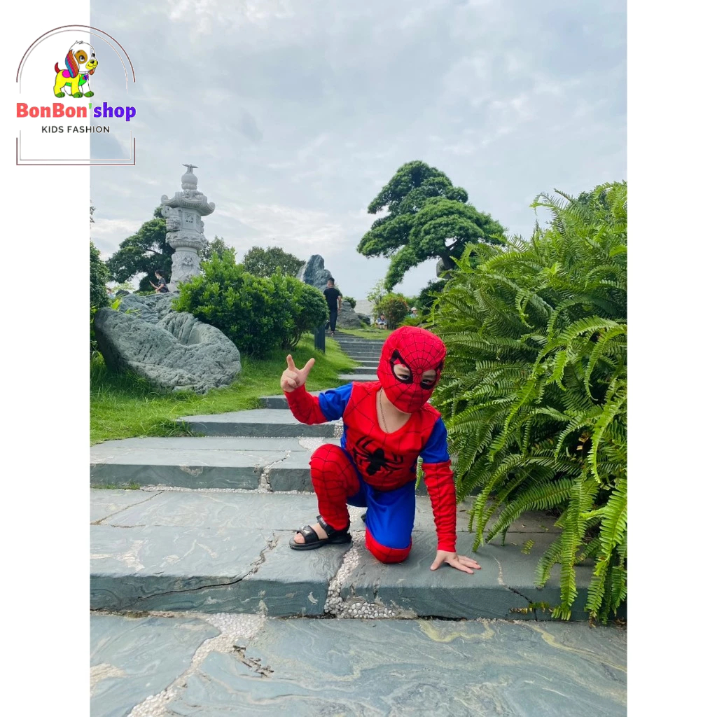 (11-33kg -SN14)TẶNG CHÙM Bộ quần áo tay dài siêu nhân cho bé mặc ngủ ấm chất thun co giãn mặc thoải mái