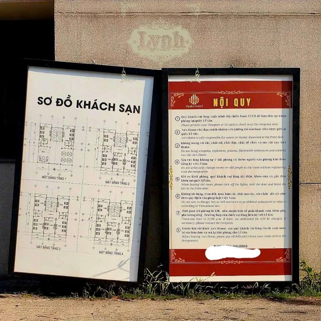 Bảng nội quy khách sạn, nhà nghỉ, hotel, homestay, villa bằng gỗ in UV - Lynhdecor miễn phí thiết kế
